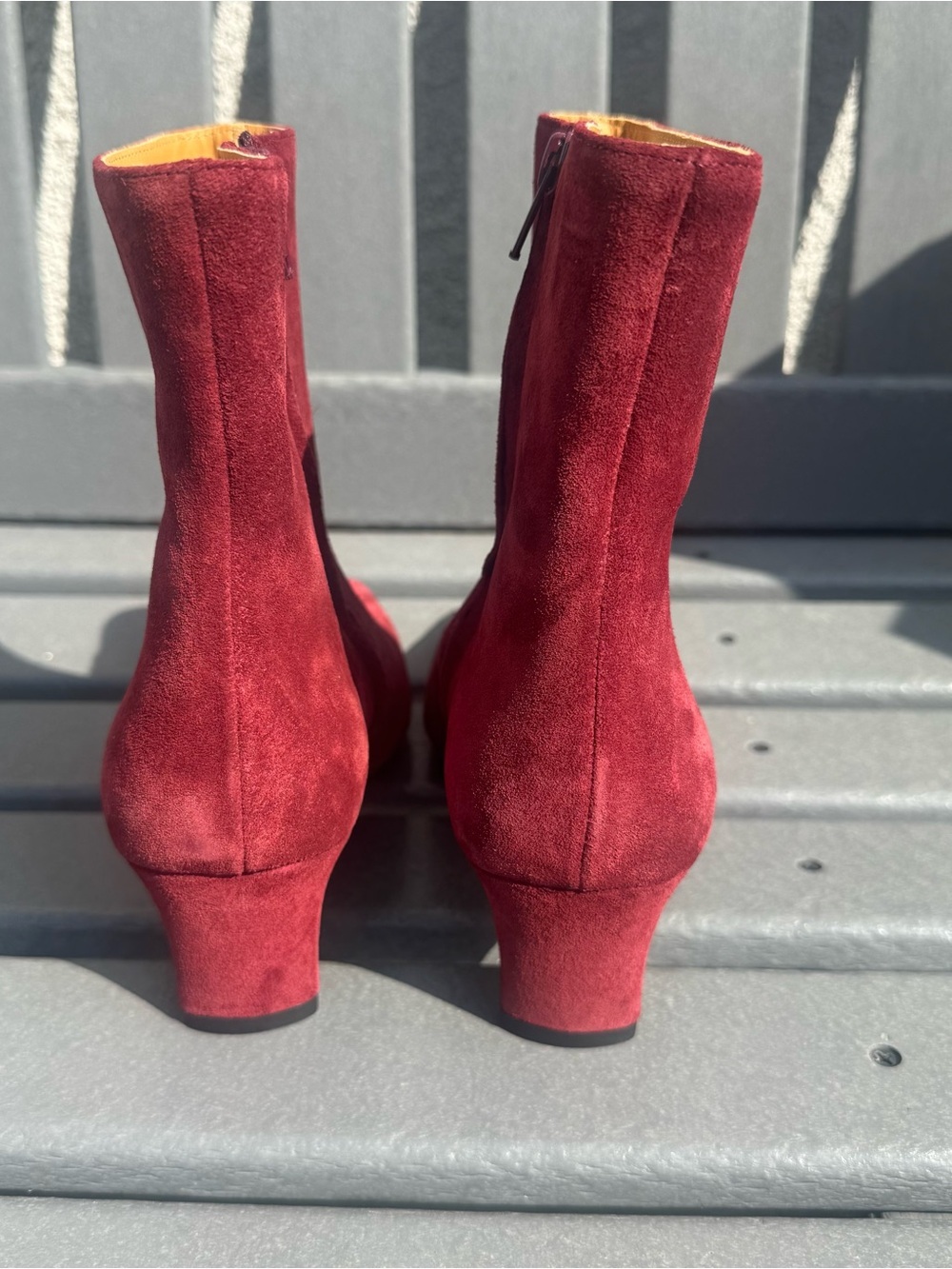 New Staud Wally 100% Suede Ankle Boots Pinot Burgundy Size EU 38 US 8 $395 - Picture 6 of 10